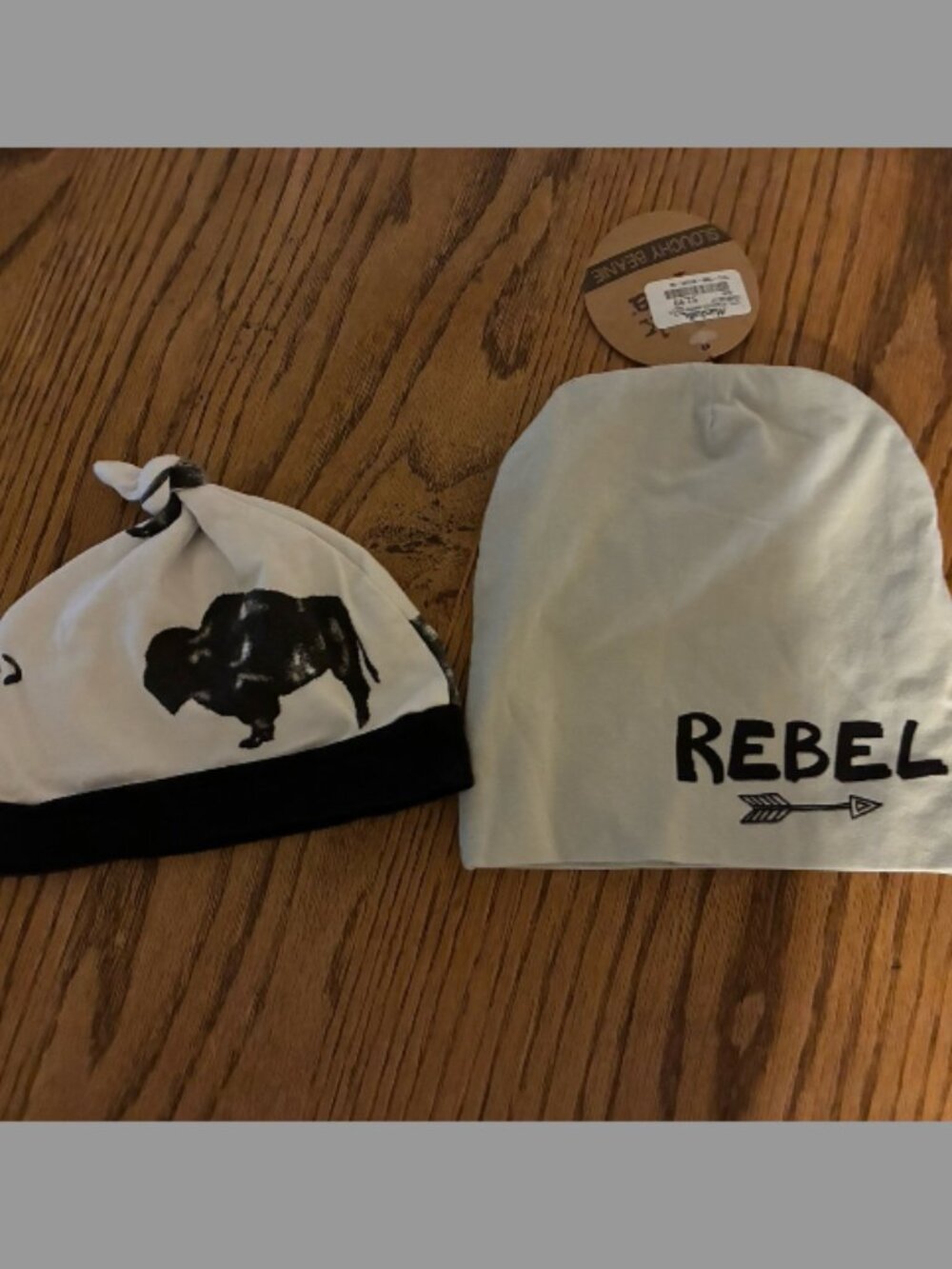 2 boys beanies 6-12 months, like New